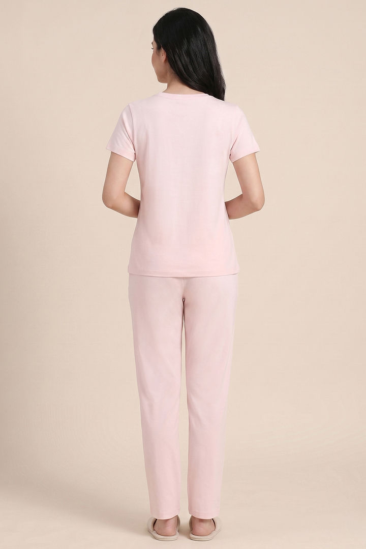 Zivame Farm Lore Knit Cotton Pyjama Set - Cradle Pink — image 2
